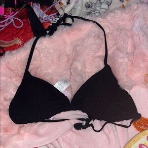 Wild Fable Black Textured Bikini top and bottom